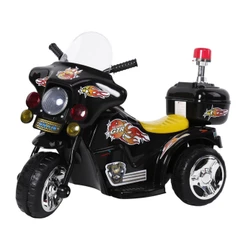 Mini Moto Elétrica Infantil 6V Importway BW006VM Triciclo Polícia Vermelha Bivolt com Luz e Som