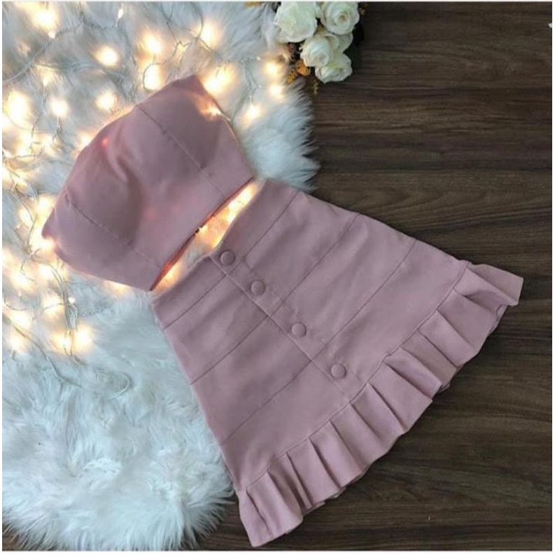 Conjunto De Cropped E Saia | Shopee Brasil