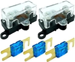 Kit 2 Porta Fusíveis Universal Acrílico Midi e 3 Fusível 60A