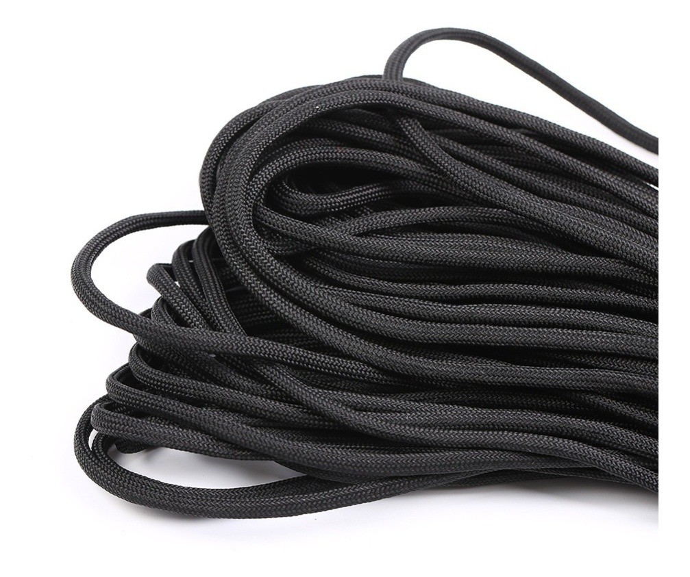 Paracord 550 Corda Forte 4mm 250kg Para Sobrevivência, Preto