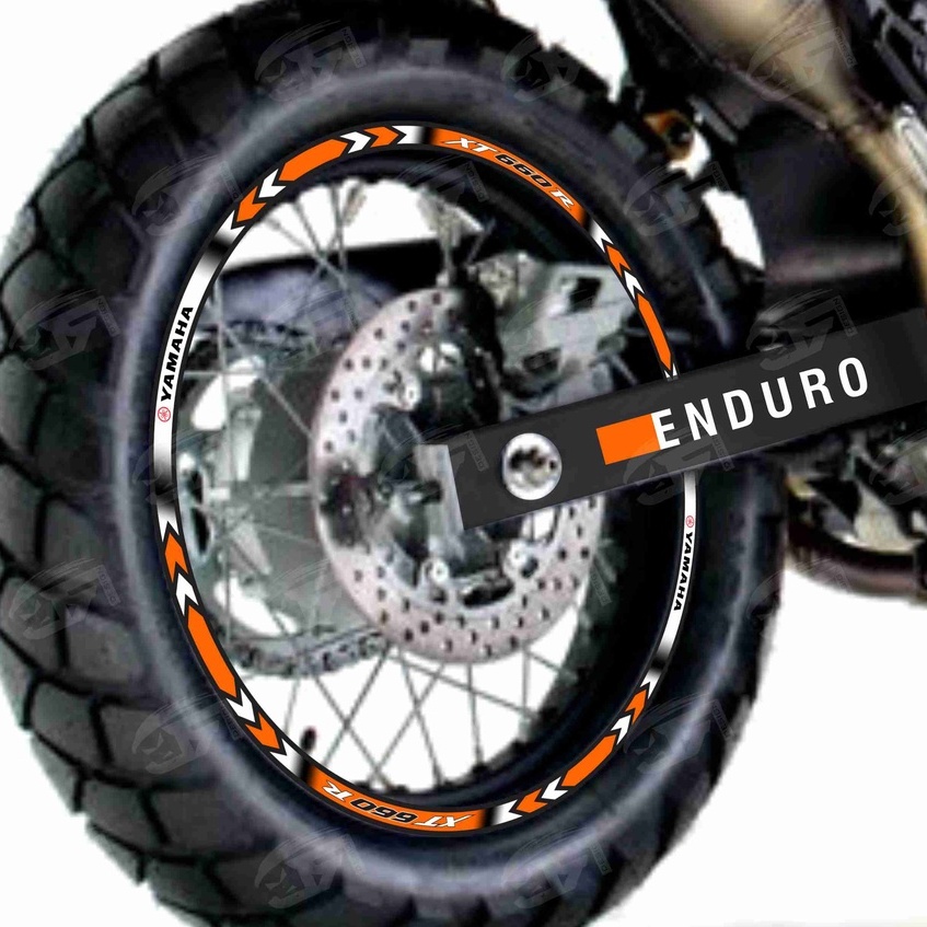Adesivo Friso Refletivo Roda Moto Yamaha XT 660R XT660R XT 660 R XT 600 XT600 Tenere 660 + Adesivos Internos M01 laranja