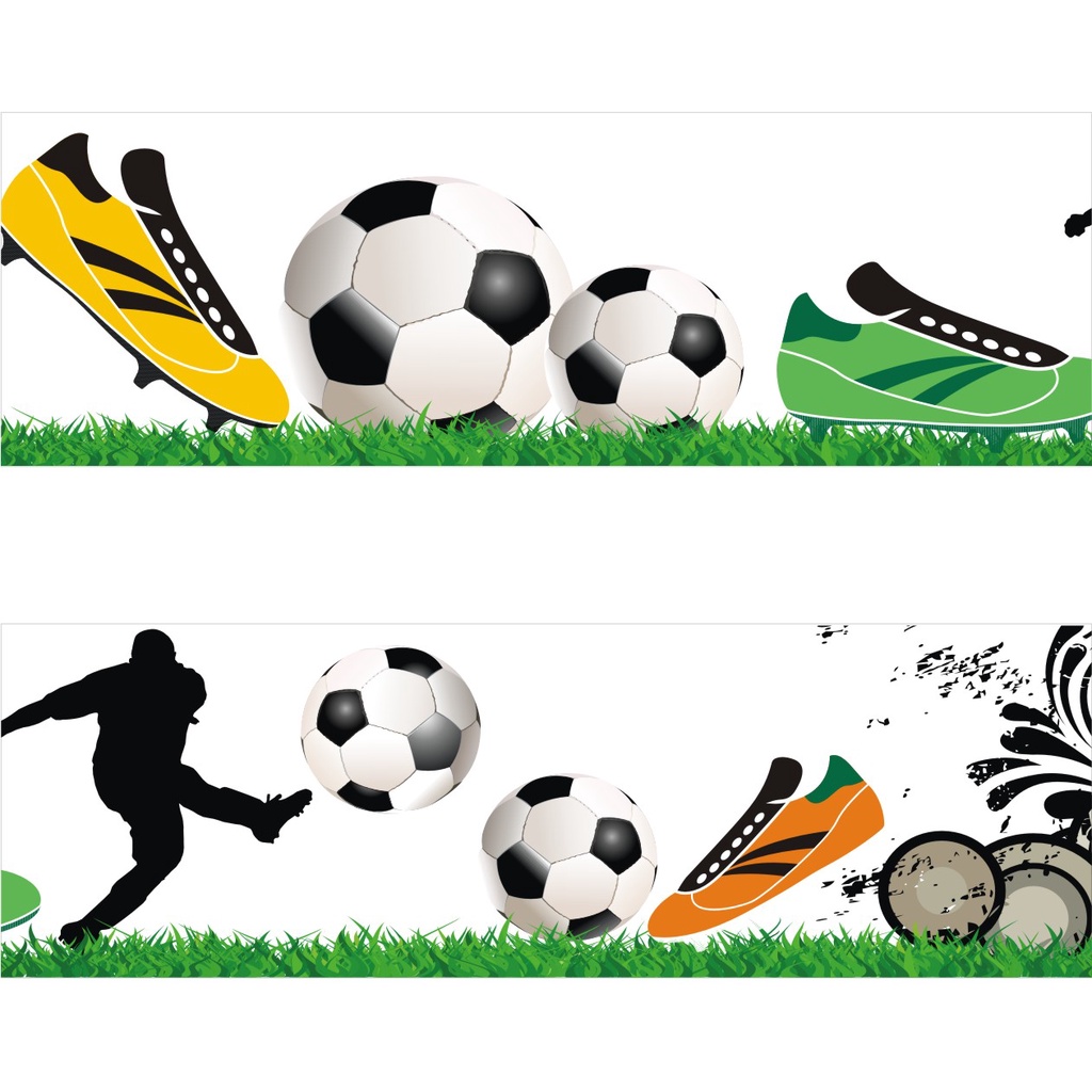 Adesivo Faixa Border Infantil Jogo Futebol Jogador Bola Campo Gramado kit com 5 unidades M22