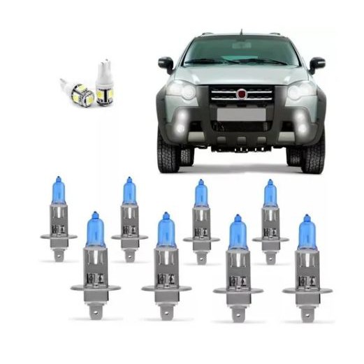 Lampadas Palio Weekend Strada Adventure Locker Super Brancas +Brinde