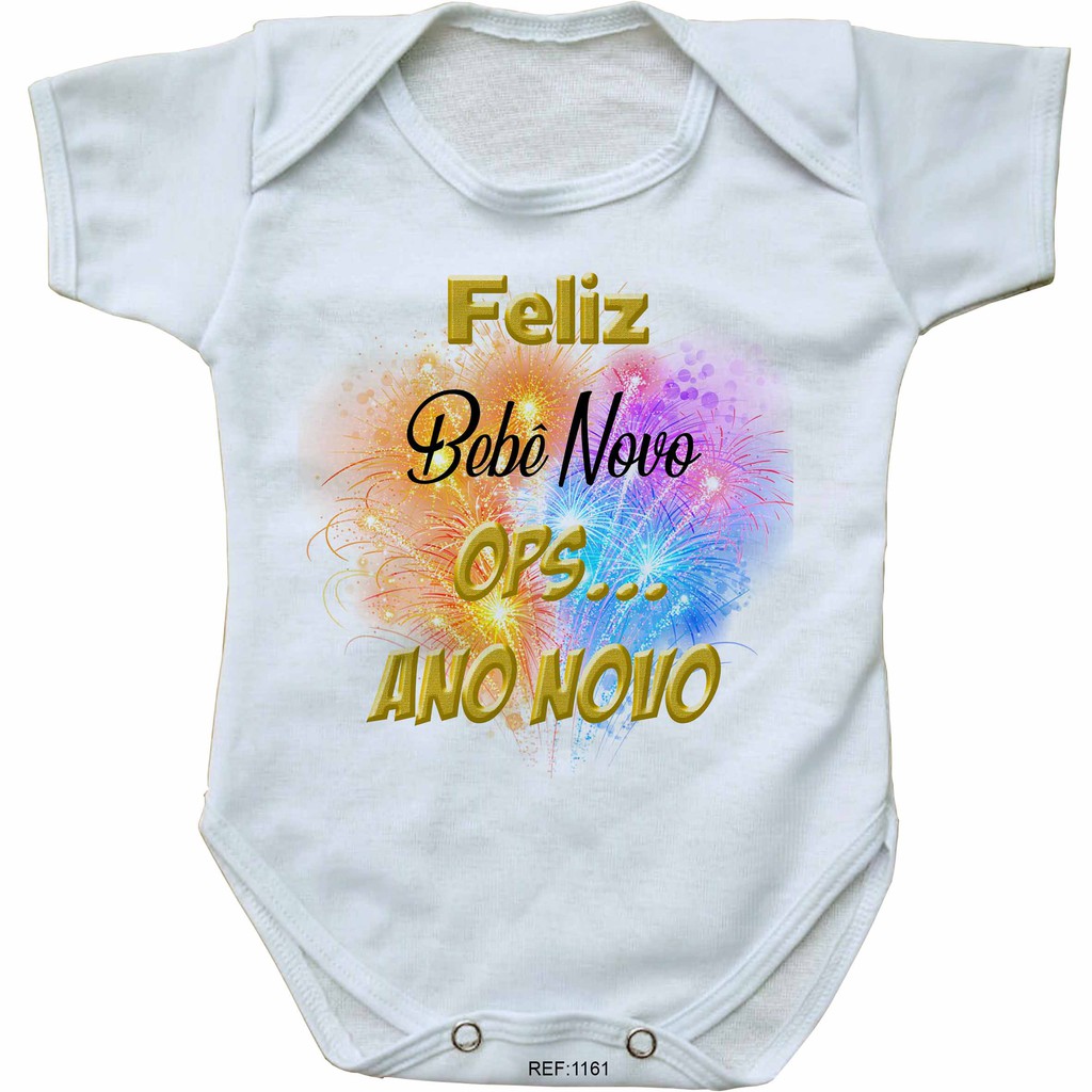 body bebe personalizado feliz ano novo ops bebê novo roupinha infantil