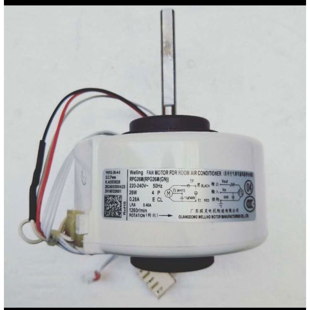 MOTOR VENTILADOR EVAPORADORA RPG28H SPLIT 18000 BTUS MIDEA SPRINGER CARRIER 202400300419