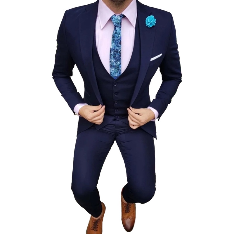 Terno Completo Blazer calça e colete Masculino Alto Padrão Conjunto Moderno Liso Advogado Trabalho
