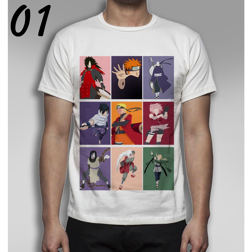 camiseta naruto anime manga kakashi sasuke sakura itachi unissex