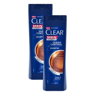 Kit 2 Shampoos Clear Men Anticaspa Queda Control com 400ml