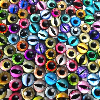 20 Pcs Bonecas Olhos De Vidro Dragão Diabo Gato Dinossauro Engraçado DIY Artesanato Globo Ocular Novos Acessórios Animais Brinquedo em Oferta na Shopee
