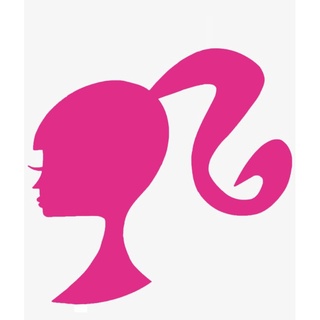 5 adesivos de parede logo Barbie rosa escuro 8cm
