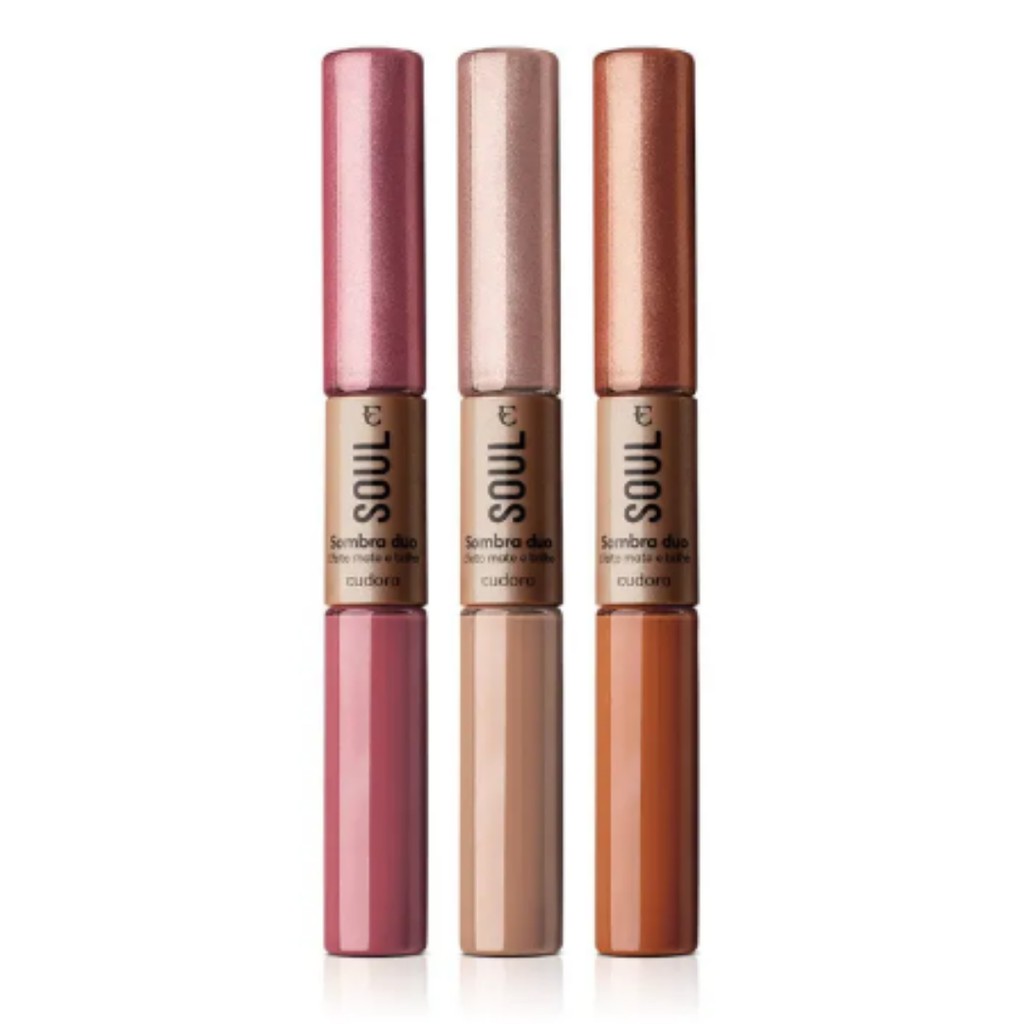 Sombra para olhos Eudora Soul Duo: Rosa ou Dourado ou Terracota
