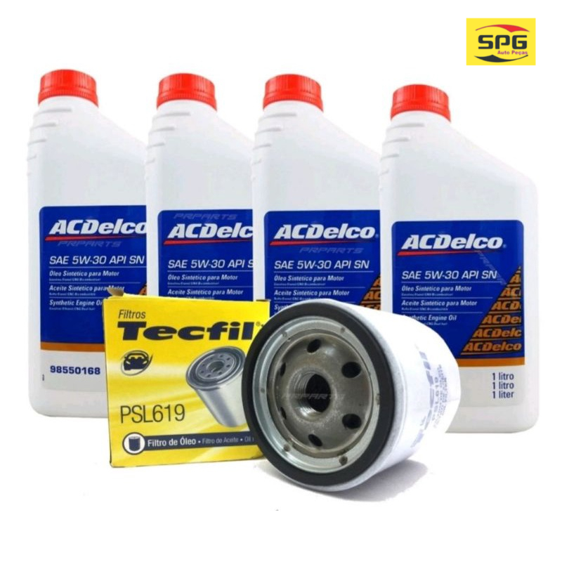 Kit Óleo 5W30 ACDelco + Filtro de Óleo Tecfil PSL619