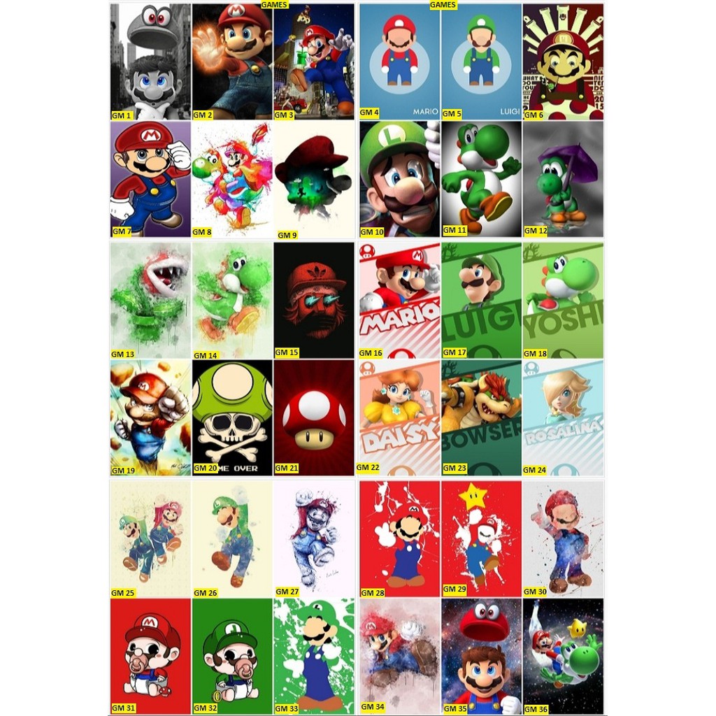 Quadros Temática Games Mario COD MK The Last of Us Resident Evil ...