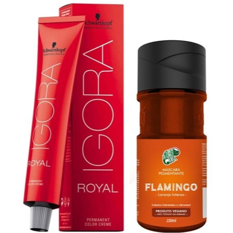 Kit Ruiva Igora Royal 8-77 60g + Flamingo Kamaleão Color