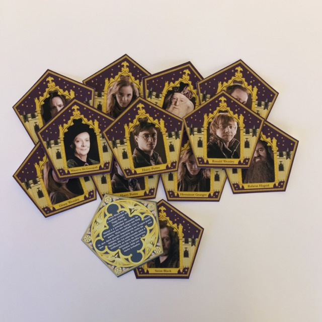 Cards Harry Potter para caixa Frog - frente e verso - kit 10 unidades