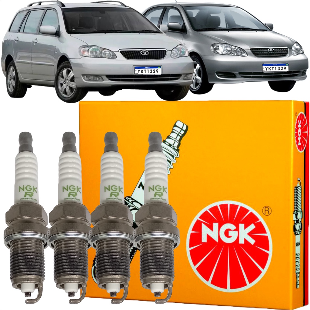 Jogo de Vela Original NGK Corolla Fielder 1.8 16v Flex 2004 2005 2006 03/2007 07/2007