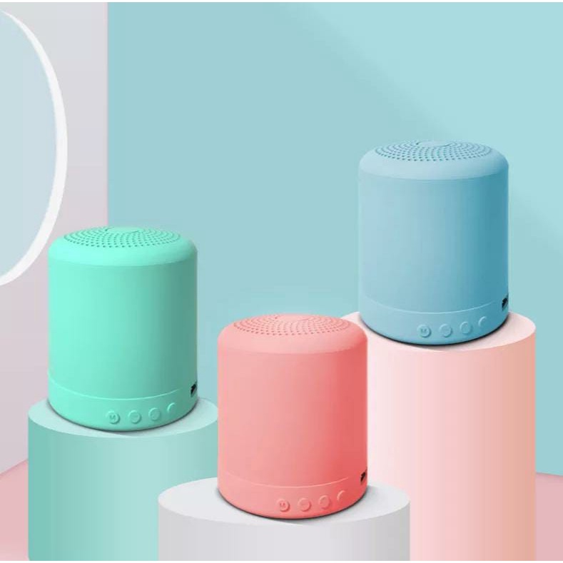 Mini caixa de som speaker bluetooth V5.0 cor de macaron fm /sd/pendrive AL-6889