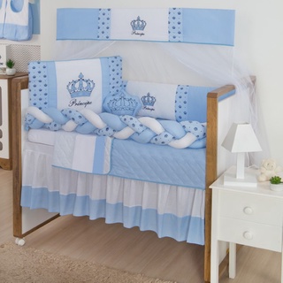 Kit de Berço Trança Imperial Azul Claro 10 Peças (Americano)