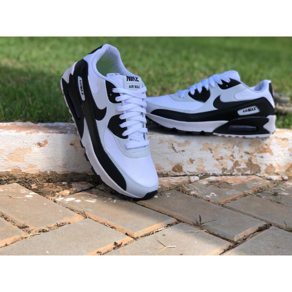 Air max 90 branco e 2024 preto masculino