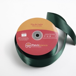 Fita de Cetim Verde Bandeira - 38mm - Rolo Com 50 Metros