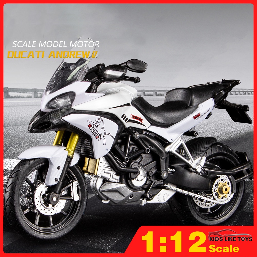 KLT 1 : 12 Ducati Andrew Car Alloy Modelo Para Crianças Brinquedos De Motocicleta Meninos Carros