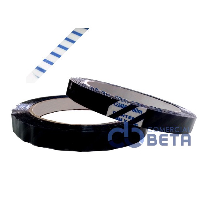 10 rolos Fita Zebrada Para Lacradora De Sacolas - Azul em Oferta na Shopee