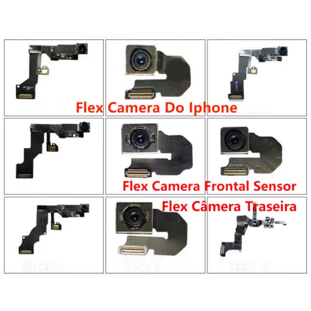 Câmera Frontal Flex Flat Sensor iPhone 5 5s 6 6s 7 8 plus X Xr Xs max A Pronta Entrega