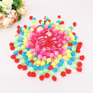 Rabicó Pompom Colorido EláStico de BORRACHA Prendedor de Cabelo para criançUm pronto entregar