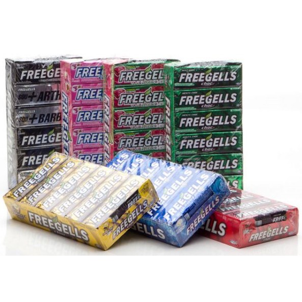 Bala Pastilha Drops Freegells c/12 Unidades 17 Sabores Atacado Pastilha