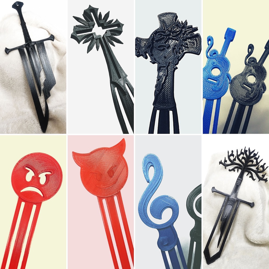 Marca Páginas Senhor dos Anéis Narsil Árvore Branca Crucifixo Cristã Bíblia Sagrada Notas e Instrumentos Musicais Emoji