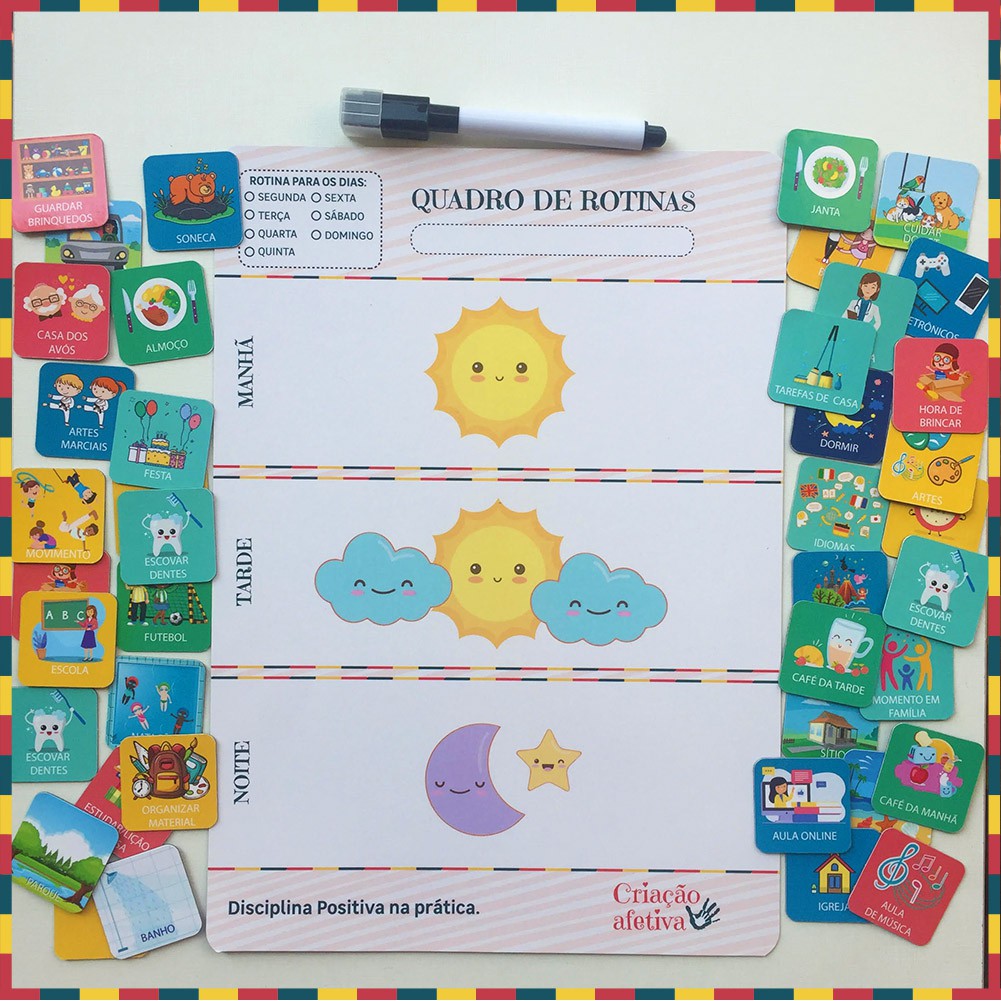 Quadro de rotinas de imã Shopee / Rotina escolar / Quadro de tarefas Infantil /Quadro educativo