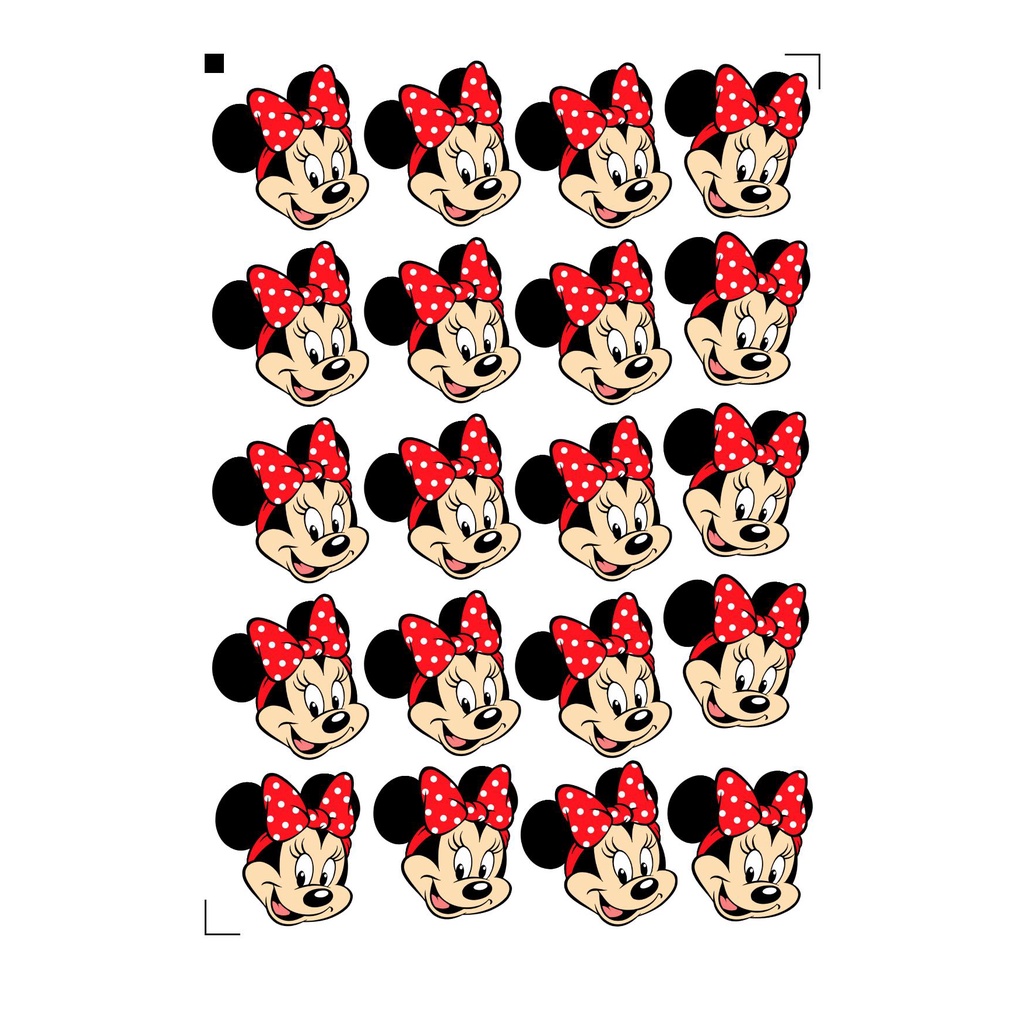 Adesivos Carinha Minnie á prova d'água cartela variadas temos á pronta entrega IMPERDÍVEL