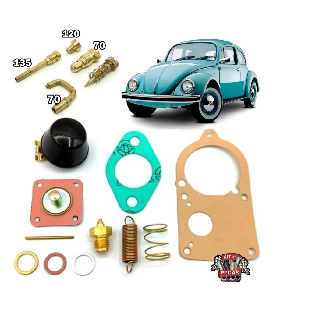 Kit Carburador Fusca/kombi 1600 72/... Carb - Simples | Shopee Brasil