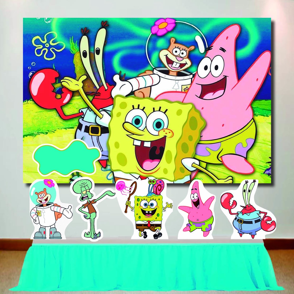 Kit Festa Bob Esponja Painel De Festa E Display De Mesa | Shopee Brasil