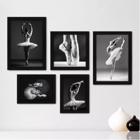 Quadros decorativos 5 peças mosaicos para sua sala ou quarto Ballet - Balé - Bailarinas Star = 150 em Oferta na Shopee