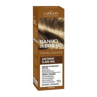 Tonalizante Banho de Brilho Castanho Claro Mel 100g - Capicilin