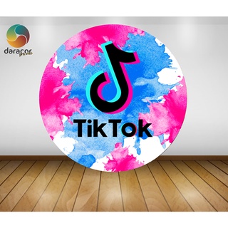 Painel Redondo Tik Tok 1,0 x 1,0 C/Elástico
