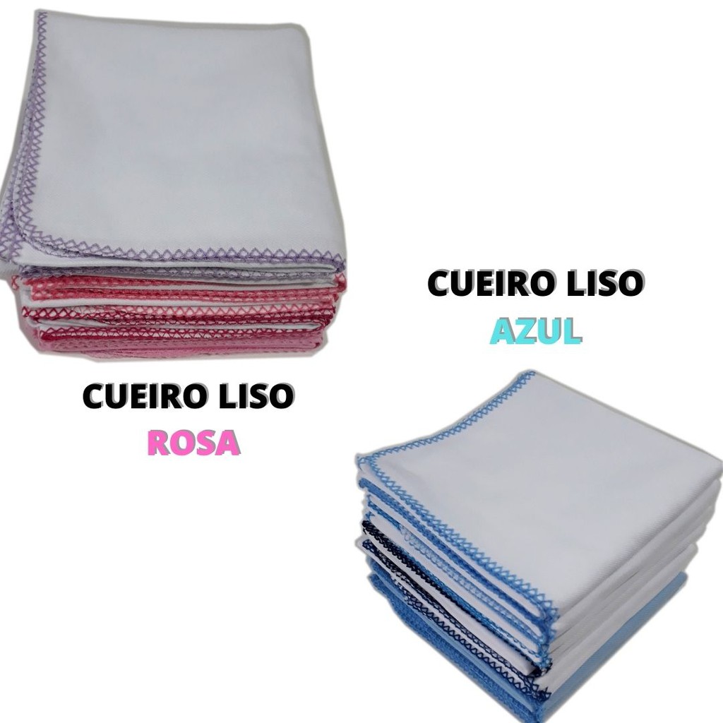 Cueiro Flanelado Liso Gigante Com Crochê  80 X 80cm