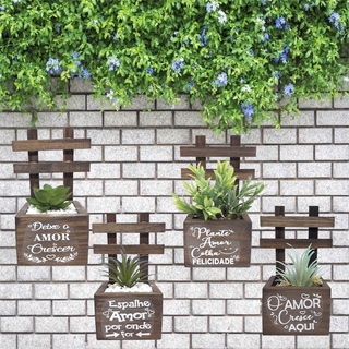 4 Vasinhos Cachepots Para Flores E Suculentas De Parede Com Frases em Oferta na Shopee