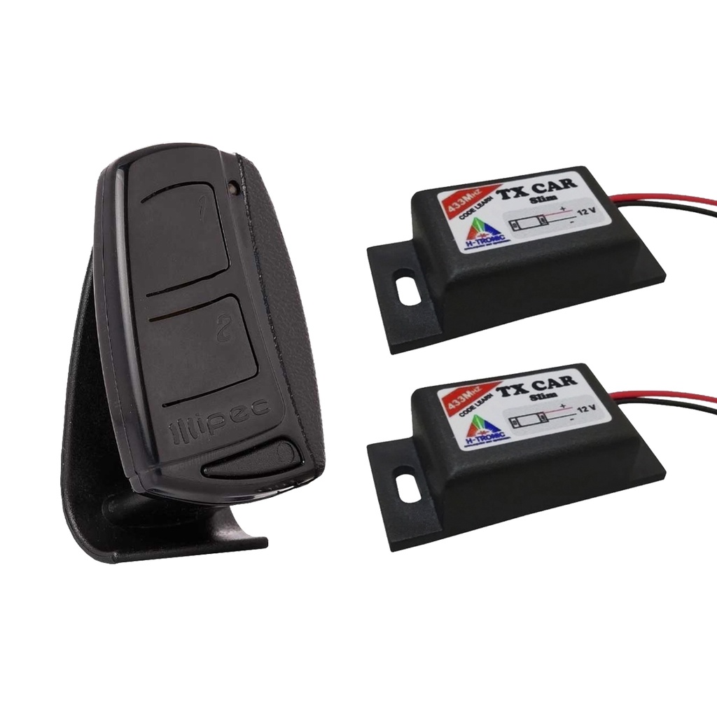Kit 1 Controle Portão Eletrônico Top Ipec 433,92 + 2 Tx Car H-tronic Farol Carro Moto Ppa Garen Rcg Seg Unisystem