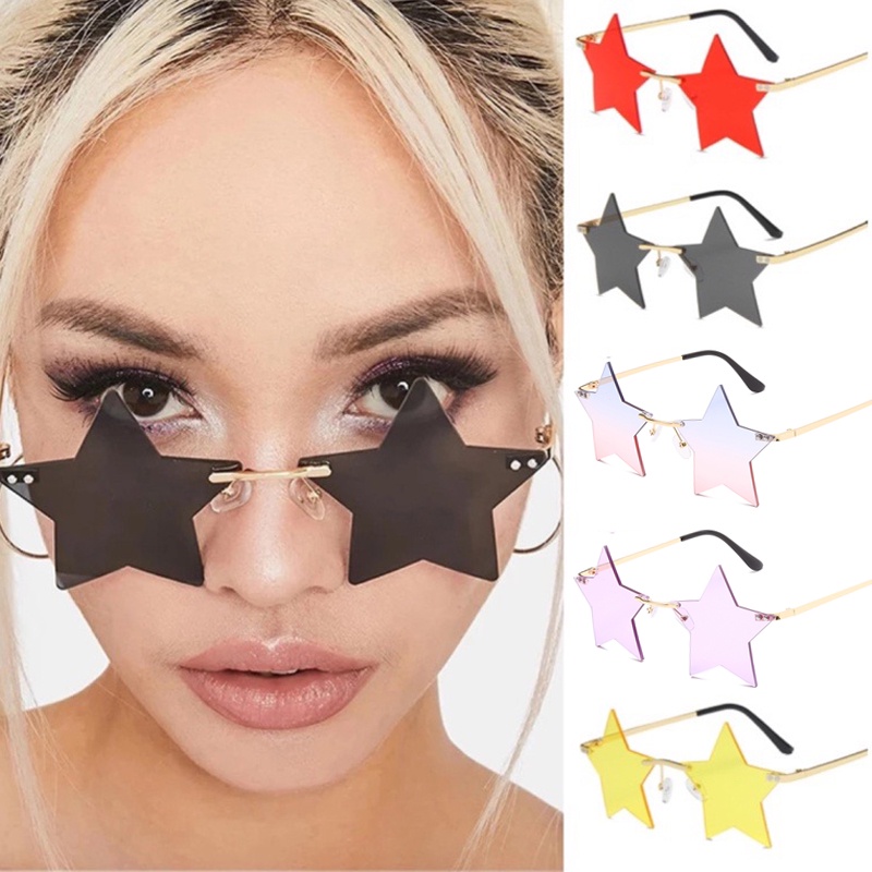 Óculos De Sol Feminino Estrela irregular Pentagrama em Oferta na Shopee