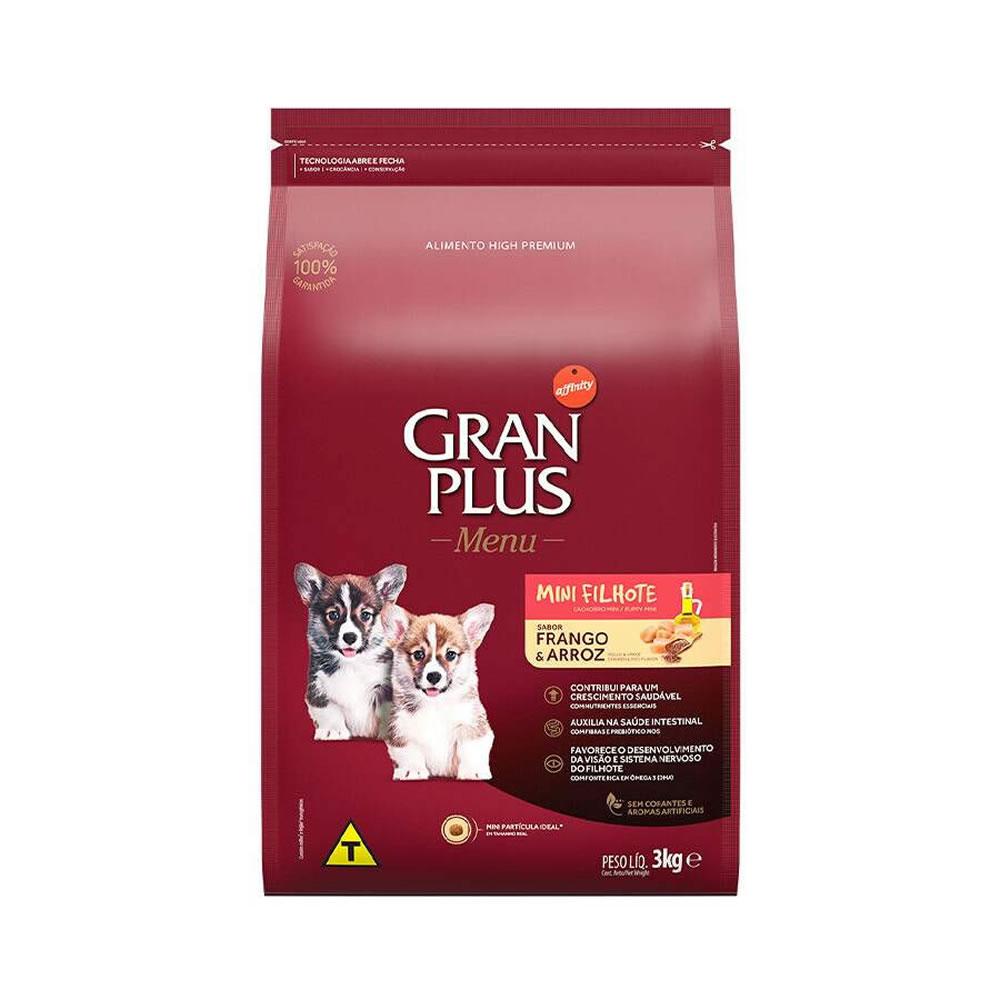 Ração GranPlus Menu Cães Filhotes Porte Mini Frango e Arroz 3kg em Oferta na Shopee