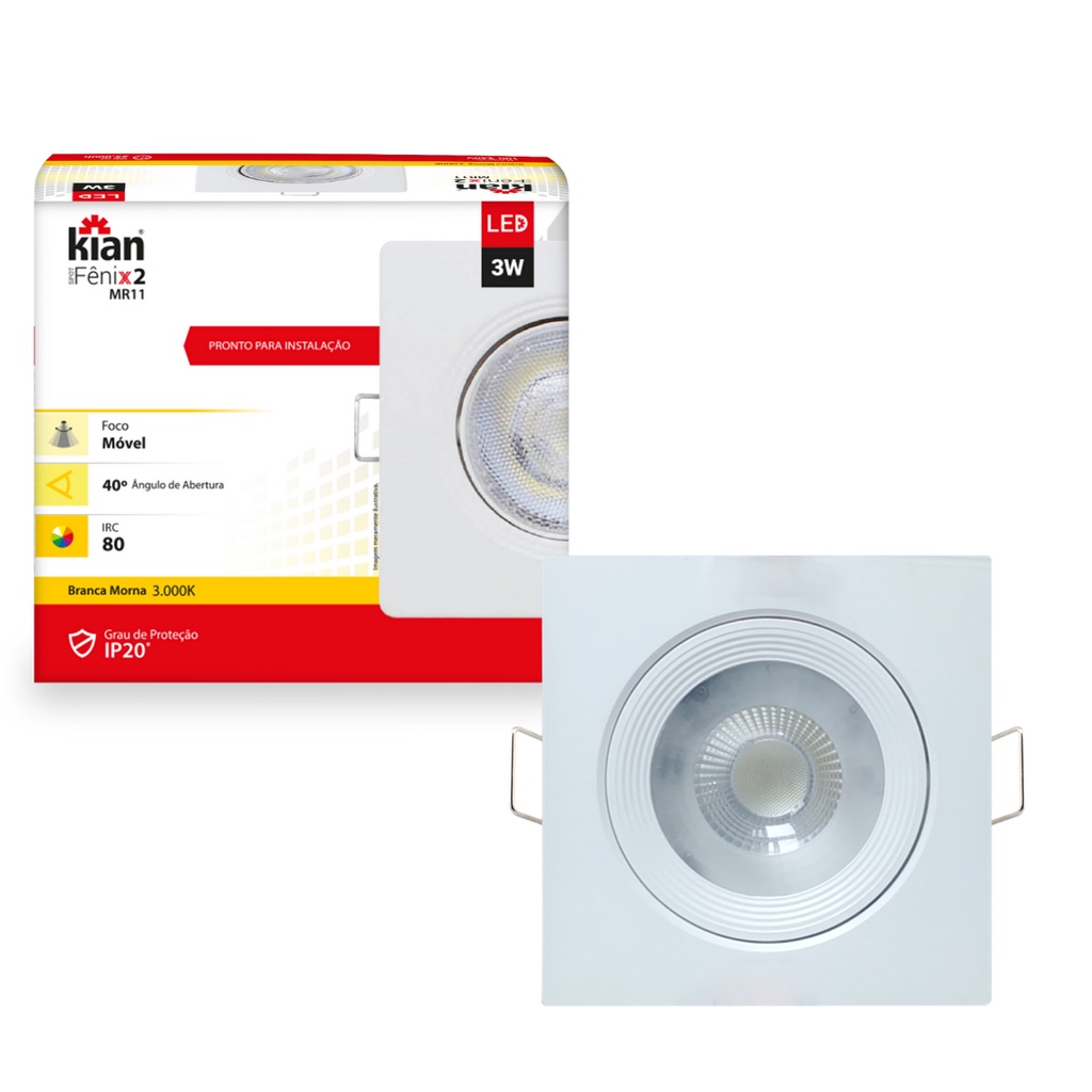 Spot de Led Croica Embutir Teto Gesso Quadrado 3W 3000k Amarelo Luminária Cozinha Quarto Direcional em Oferta na Shopee