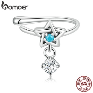 (1 Peça) Brinco Bamoer S925 Pentacle Ear Cuff Mulher Orelha De Prata Gift SCE1493