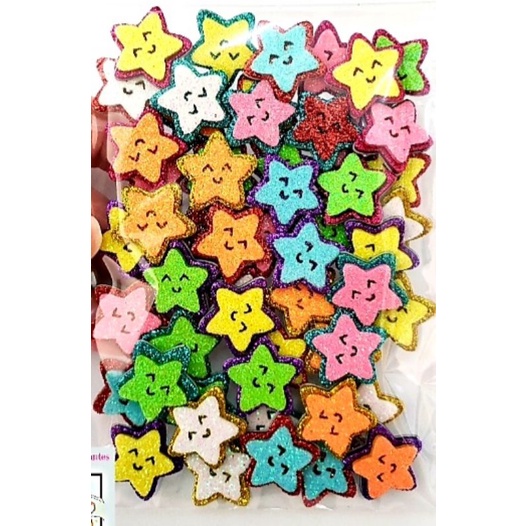 50 Mini adesivo estrela para pet ( 2cm)