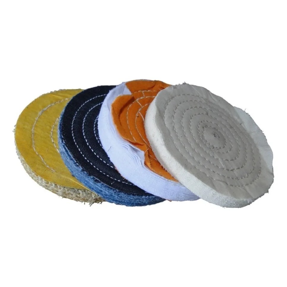 Kit Roda Disco Polimento 6 Pol Sisal Algodão Jeans Flanela em Oferta na Shopee