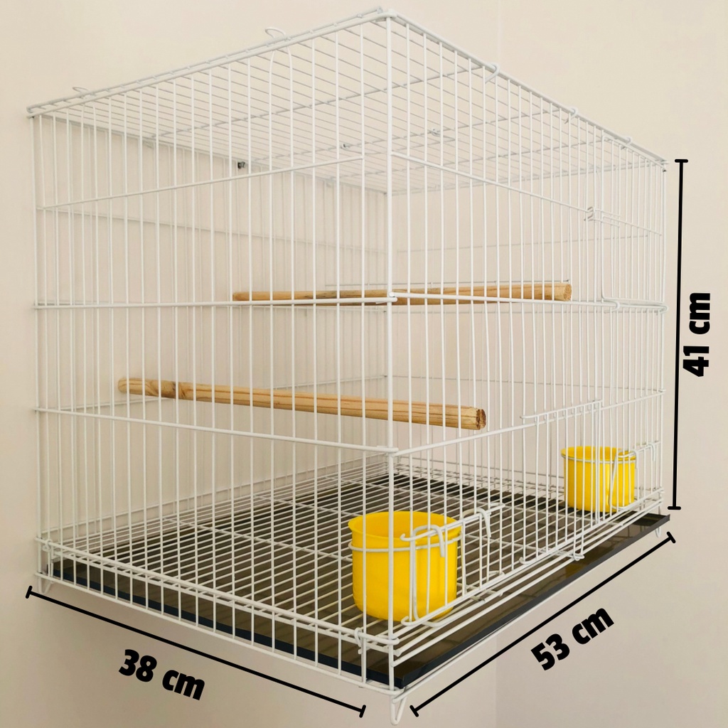 Gaiola Criadeira Calopsitas Suporte para Ninho Cor branca Com Bandeja Galvanizada Desmontável