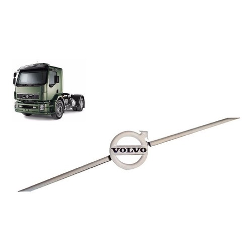 Emblema Transversal Da Grade Volvo Vm 2014 A 2020 Prata