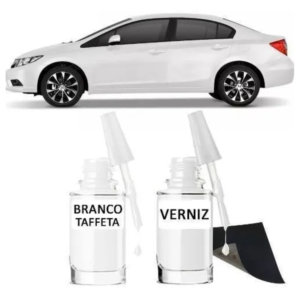 Tinta Tira Risco Automotivo Honda Civic Cor Branco Taffeta