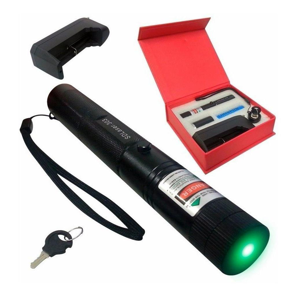 Caneta Laser Pointer Verde Super Potente Alcance 50km +chave